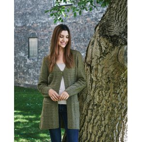 Esther By Permin - Lang cardigan med mnsterstrik - Enkeltopskrift 893405