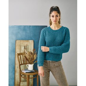 Dagmar By Permin - Raglan Bluse i Halvpatent- Enkeltopskrift 303