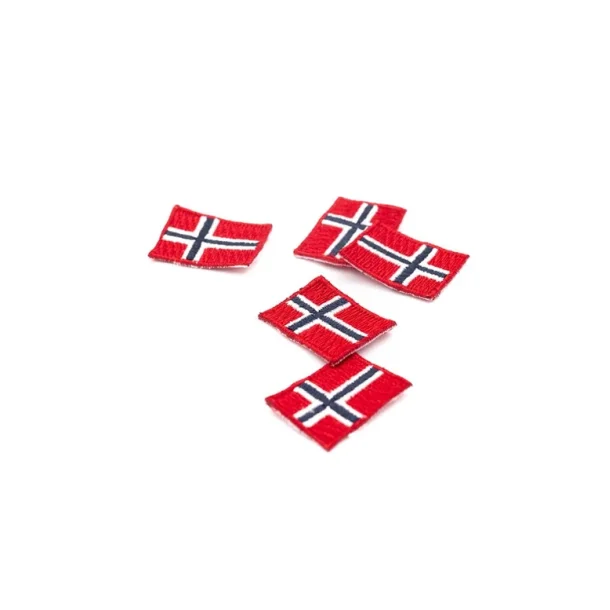 Norske flag i stof til psyning
