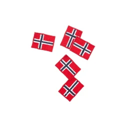 Norske flag i stof til psyning