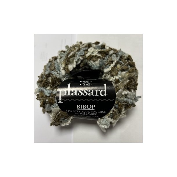 Plassard Bibop Effektgarn - Fv. 12 Brun/Bl/Hvid Multi