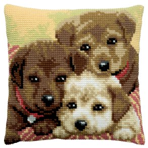 Permin - Broderi Kit - Stramajpude M/G Hvalpe (9600)