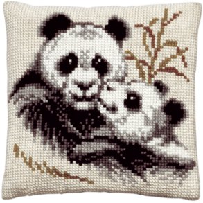 Permin - Broderi Kit - Stramajpude M/G Pandaer (9601)
