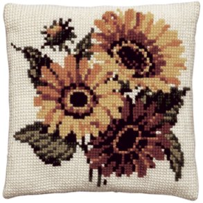 Permin - Broderi Kit - Stramajpude M/G Solsikker (9605)