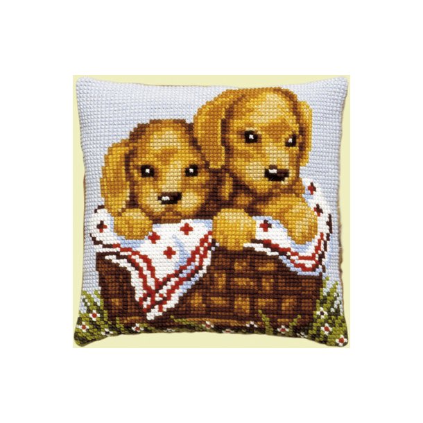  Permin - Broderi Kit - Stramajpude Hvalpe (9612)