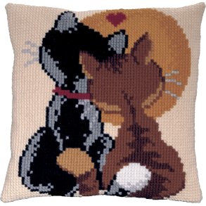 Permin - Broderi Kit - Stramajpude M/G Katte (9629)