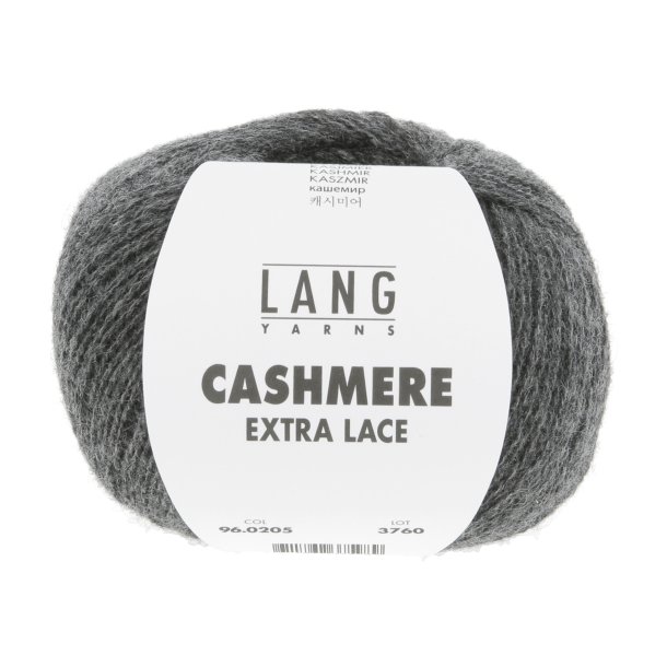 Lang Yarns - Cashmere Ekstra Lace Fv. 205 Mrk Gr Melange