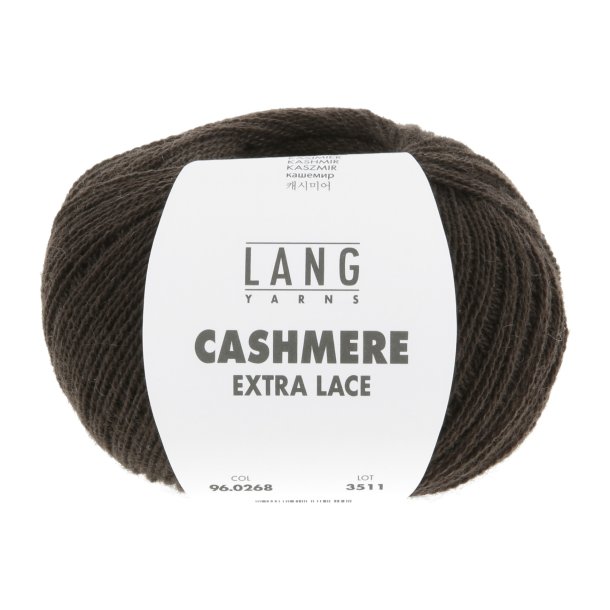Lang Yarns - Cashmere Ekstra Lace Fv. 268 Mrk Brun Melange