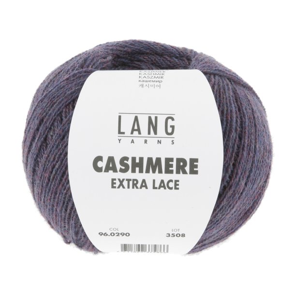 Lang Yarns - Cashmere Ekstra Lace Fv. 290 Mrk Lilla Melange