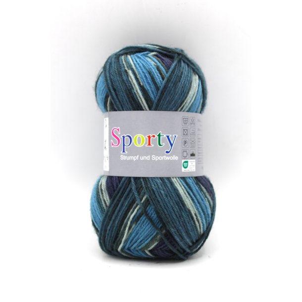 Sporty Str�mpegarn Fv. 664 Bl�/Turkis Multi