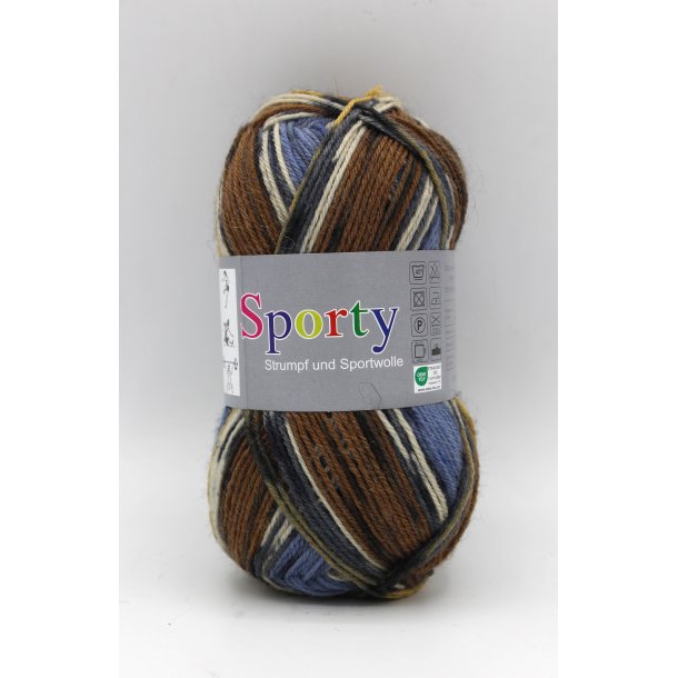 Sporty Str�mpegarn Fv. 671 Brun/Bl�/Hvid Multi