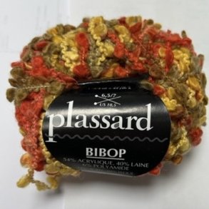 Plassard Bibop Effektgarn - Fv. 37 Rd/Gul/Khaki Multi