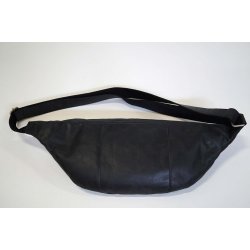 Miko - Bumbag i antik sort l�der - Large