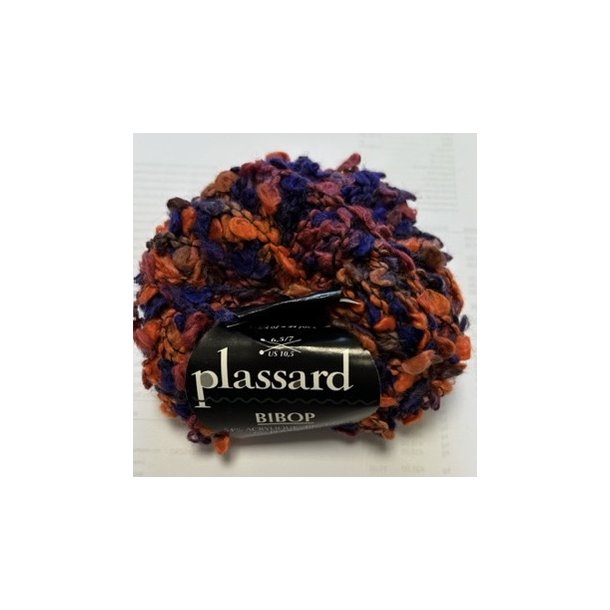 Plassard Bibop Effektgarn - Fv. 48 Lilla/Orange/Brun Multi