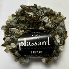 Plassard Bibop Effektgarn - Fv. 47 Bl/Hvid/Brun Multi