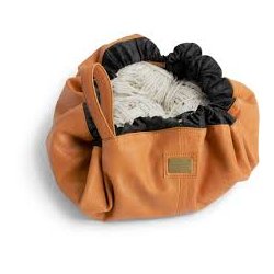 Muud - Dina Hndlavet ldertaske med snrelukning Fv. Wiskey