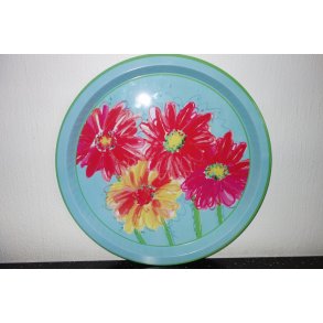 Serveringsbakke Metal - Blomstermotiv