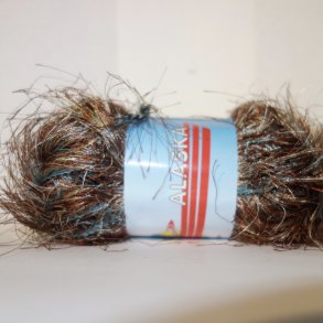 PELSGARN ALASKA Fv: 518 Brun/Turkis/Natur