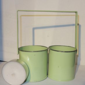 Lysestage emalje. Gr�n