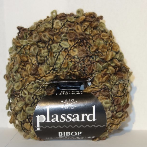 Plassard Bibop Effektgarn - Fv. 60 Brun/Skovgrn Multi  