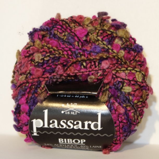 Plassard Bibop Effektgarn - Fv. 30/68 Grn/Lilla/Pink Multi   