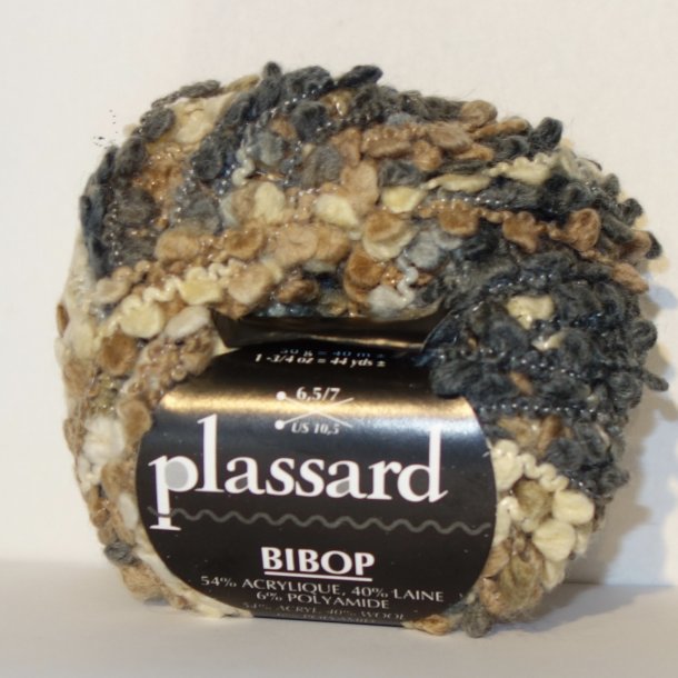 Plassard Bibop Effektgarn - Fv. 77 Bl/Beige/Natur Multi 