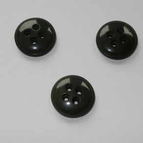 Blank olivengr�n plastknap 18 mm.  (no102)