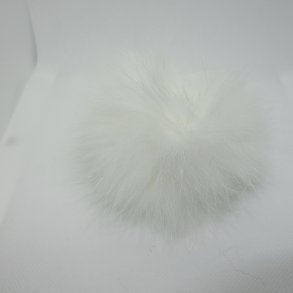 Pompon S�lvr�v 14 cm. Hvid (no126)
