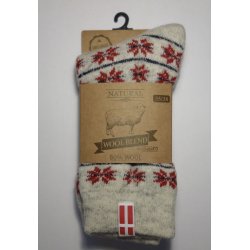 Ragsokker Rd af 80% Uld m/ Dansk flag - Nr. 22