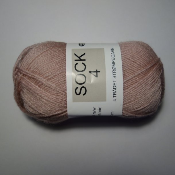 Hjertegarn - Sock 4 Strmpegarn fv 6995 Lys Rosa