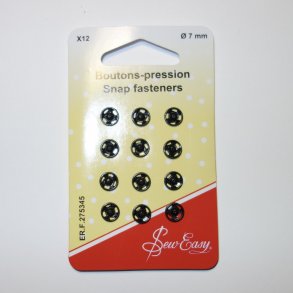 Tryklse  7mm 12 stk. Sort (275345)