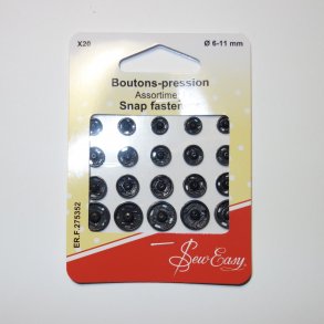 Tryklse  6-11mm 20 stk ass. Sort (275352)