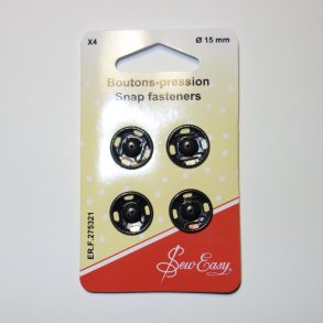 Tryklse  15mm 4 stk. Sort (275321)