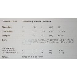 Glitter og Mohair i perlerib - Cewec - Enkeltopskrift nr 1226