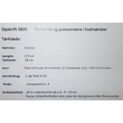 Trklde og pulsvarmere i hulmnster - Cewec - Enkeltopskrift nr 3800