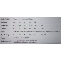 "Yak&agrave; godt" Cardigan i Tibet - Cewec - Enkeltopskrift nr 3802
