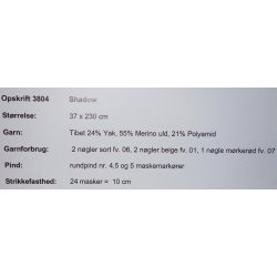 Shadow Tibet - Cewec - Enkeltopskrift nr 3804