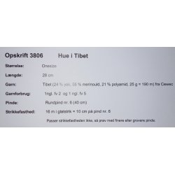 Hue i Tibet - Cewec - Enkeltopskrift nr 3806