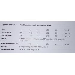 Pigebluse med rundt brestykke i Tibet - Cewec - Enkeltopskrift nr 3820