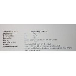 Kryds og Tvrs - Cewec - Enkeltopskrift nr 4903