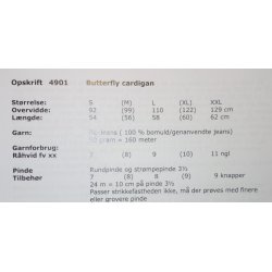 Jeans Butterfly Cardigan - Cewec - Enkeltopskrift nr 4901