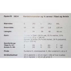 "Harlekinmnster 6 3/4 rme" Tibet + Anisia - Cewec - Enkeltopskrift nr 3824