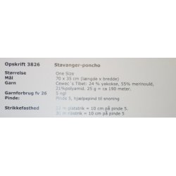 Stavanger-Poncho Tibet - Cewec - Enkeltopskrift nr 3826