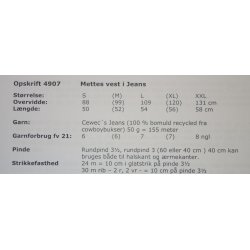 Mettes vest i Jeans - Cewec - Enkeltopskrift nr 4907