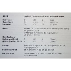 Jakke i Dolce multi med Kobberkanter - Cewec - Enkeltopskrift nr 4624