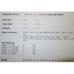 Poncho vest i Bloom, Dolce og Glitter - Cewec - Enkeltopskrift nr 4704