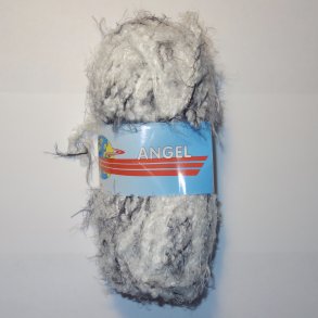 Angel Pels/Effektgarn Fv: 106 Hvid/Gr/Sort