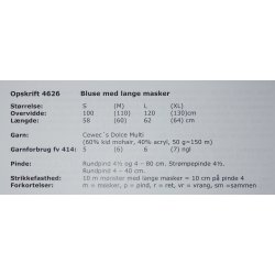 Bluse med lange masker i Dolce - Cewec - Enkeltopskrift nr 4626