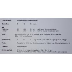 Stribet Babyvest i Katmandu - Cewec - Enkeltopskrift nr 4401