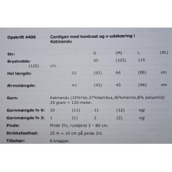 Cardigan med kontrast i Katmandu - Cewec - Enkeltopskrift nr 4406